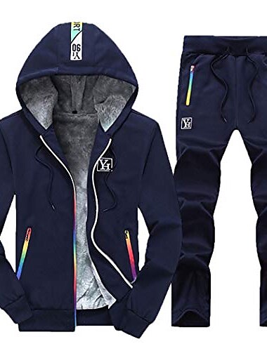  Hombre Tracksuit Sudadera Trajes para correr Negro Azul Piscina Gris Deporte Ropa deportiva Ropa Sudaderas con capucha Sudaderas