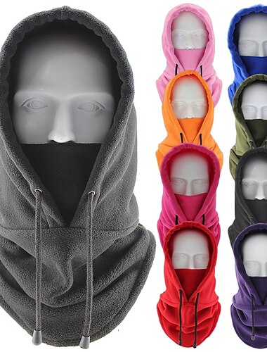  "Kaulasuoja, kauluri" Pääkallon pipo Hattu Miesten Naisten Vaelluslippis Hiihtopipo Hupullinen kauluri Pidä lämpimänä Fleece-vuori Vedenkestävä varten Metsästys Hiihto Kalastus Yhtenäinen väri Fleece