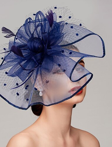  Federn  Netz Faszinatoren  Hüte  Kopfschmuck mit Feder  Mütze  Blume 1 ST Hochzeits-/Pferderennen/Melbourne Cup Kopfschmuck Kleid um Eindruck zu hinterlassen Renntag Kleid 2025