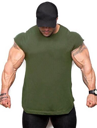  Herren Tank Top Running Sport Top Fitnesshemd Ärmellos Shirt Sportlich Baumwolle Atmungsaktiv Weich Ausschwitzen Fitnesstraining Laufen Aktives Training Sportbekleidung Sportkleidung Einfarbig