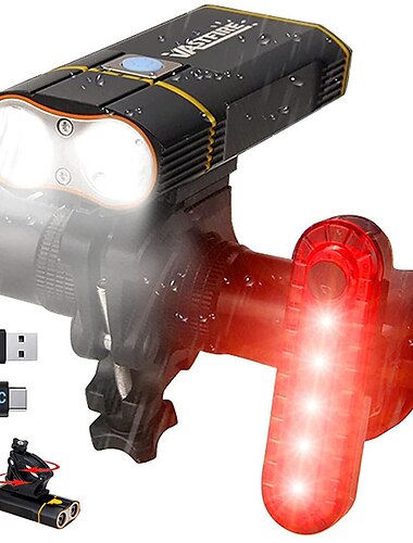 LED פנסי אופניים פנס קדמי לאופניים פנס אחורי לאופניים LED אופנייים רכיבת אופניים עמיד במים סופר מואר נייד מתכוונן סוללת Li-Ion נטענת מחדש 2000 lm סוללה נטענת לבן טבעי אדום רכיבה על אופניים / IP67