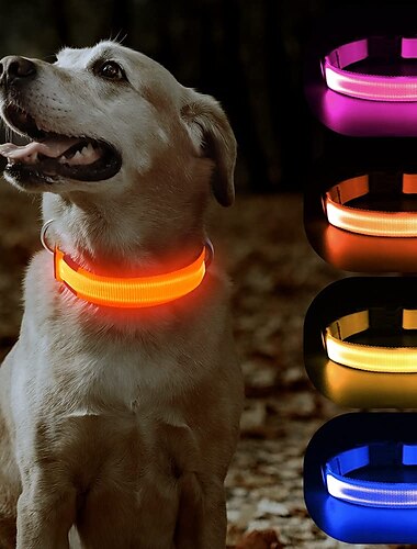 Светодиодный ошейник для собак - ошейник для собак с подсветкой портативный перезаряжаемый светоотражающий светоотражающий ошейник для маленьких средних и больших собак