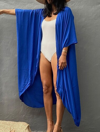  Damen Normal Badeanzug Zudecken Strandspitze Bademode mit Schnürung Gefaltet UV Schutz Urlaub Modern Einfarbig V-Wire Ausschnitt Badeanzüge