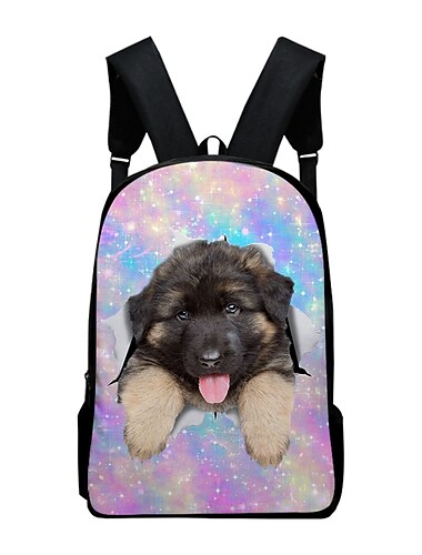  süßer Hund im Galaxie-Rucksack für Kinder – Schultasche mit 3D-Tierdruck und kosmischen Sternen für Jungen und Mädchen