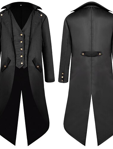  Herren Winterjacke Trenchcoat Umhang / Umhänge Party Halloween Herbst Winter Nylon Wasserdicht Oberbekleidung Bekleidung Modisch Cosplay Vintage-Stil