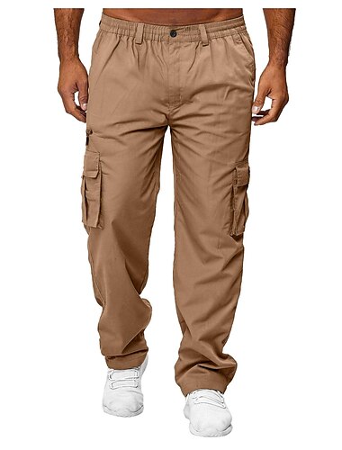  Ripstop-Cargohose für Herren, entspannte Passform, taktische Hose, gerade, Outdoor, Wandern, lange, leichte Arbeitshose, armeegrün