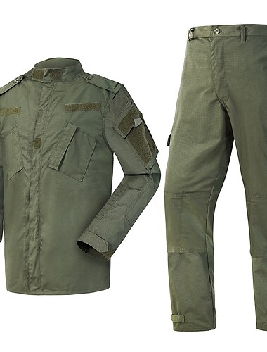  herren bdu armee anzug set taktische kampfuniform hemd und hose klettverschluss outdoor wasserdicht ripstop mehrere taschen atmungsaktiv herbst frühling kleidung anzug baumwolle jagd militär /