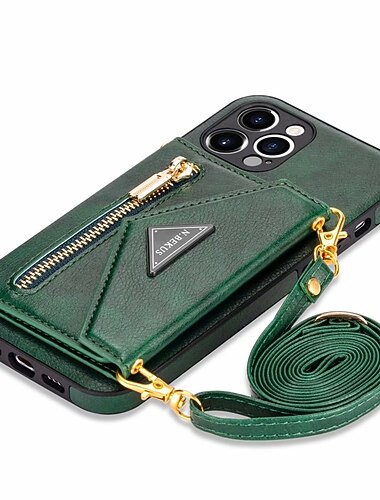  telefon Etui Til iPhone 17 Pro Max 17 Air 16 15 14 Pro Max Plus 16e 13 12 11 Pro Max Mini Lommebok-kortveske med nøkkelbånd Kortspor Støtsikker Helfarge PU lær
