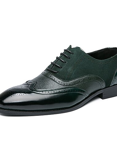  Herren Outdoor Derby-Schuhe Formale Schuhe Bullock Schuhe Abendschuhe Brautkleider schlicht Britisch Täglich Party & Abend St. Patricks Day PU Schnürsenkel Blau Braun Grün Frühling Herbst