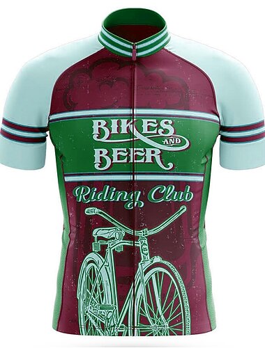  Voor heren Wielrenshirt Grafisch Grappig Korte mouw Fietsen Shirt Kleding Bovenlichaam met 3 achterzakken Bergracen Wegwielrennen Sneldrogend Reflecterende strips Achterzak Vochtregelerend Sport Geel