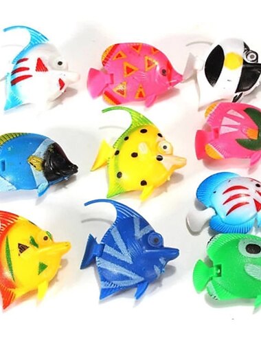  10 pièces en plastique petit faux poisson tropical pour aquarium simulé décoration de paysage vif flottant poisson artificiel poisson tropical