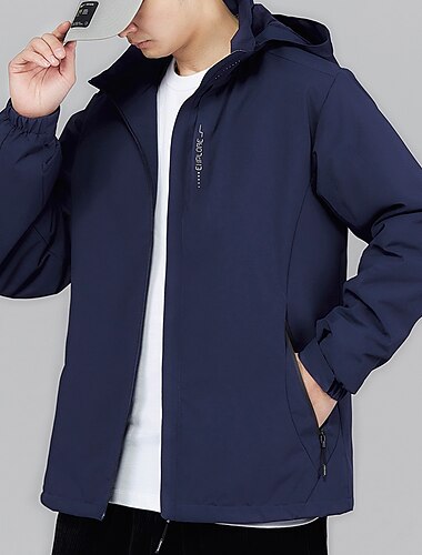  Herren Wanderjacke Wasserdichte Wanderjacke Regenjacke Winter Draussen warm halten Wasserdicht Windundurchlässig Warm Oberbekleidung Windbreaker Windjacke Trench Coat Sichtbarer Reißverschluß in