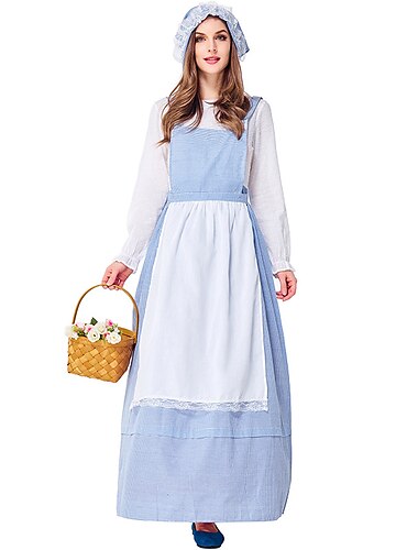  Ragazza pioniera Retrò vintage Medievale XIX secolo Abito da cocktail Abito vintage Completi Abito da prateria Per donna Costume Blu Vintage ▾ Cosplay Serata / evento Festival Manica lunga