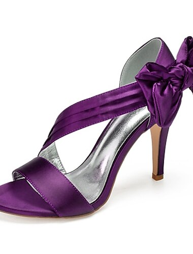  Burgunderrote Satin High Heels für Damen – elegante offene Cocktail-Sandalen mit überkreuzten Riemchen und Schleife für Hochzeiten und Partys