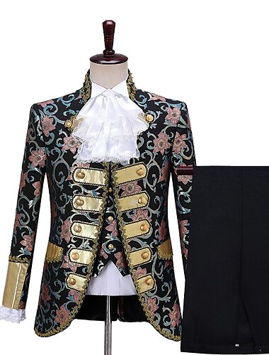  Clásico Retro Antiguo Rococó Accesorios Ropa de Fiesta Baile de Máscaras Corrina victoriana Ajustado Flor Vestido de Gala Hombre Víspera de Todos los Santos Mascarada Mascarada Carnaval de Venecia