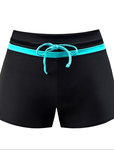  Damen Bademode Surfshorts Badehose Schwimmshorts kurz Atmungsaktiv Unten Schwimmen Strand Wassersport Patchwork Sommer