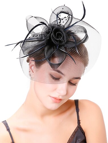  Vintage-Stil Elegant Organza / Polyester / Polyamid Fascinatoren / Hüte / Kopfbedeckungen mit Feder / Imitationsperle / Applikationen 1 PC Party / Abend / Festtage Kopfschmuck
