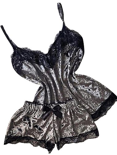  Damenpyjamas, Damen, normal, rückenfrei, Netzstoff, Spitze, geschlechtsneutral, separate Körper, sexy Spitzenunterwäsche – Spandex, Datum, Valentinstag, einfarbige BHs&amp; Höschensets blau grau lila