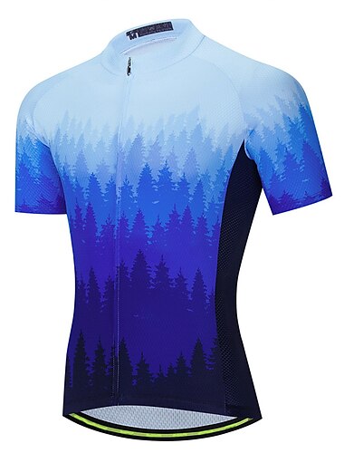  21grams Herren-Radtrikot Kurzarm-Radtrikot Sommer-Fahrradbekleidung mit Taschen MTB atmungsaktiv Feuchtigkeitstransport Farbverlauf/rot