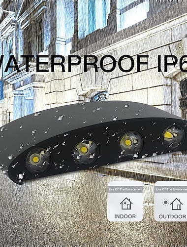  utomhus led vägglampa vattentät ip65 8w upp och ner belysning inomhus dubbelhuvud böjd vägglampa modern sovrumslampa ac85-265v