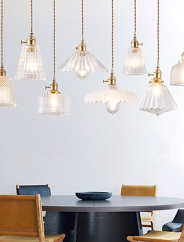  13 cm enkele design hanglamp led glas antiek messing moderne nordic stijl 85-265v