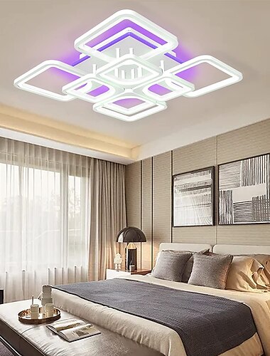  dimmbare Acryl Deckenleuchte LED 5 Kopf 8 Kopf Deckenlampe mit Hintergrundlicht App Bluetooth Verbindung / Fernbedienung geeignet für Schlafzimmer Wohnzimmer Büro Kinderzimmer