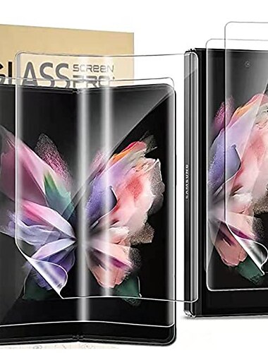  2 комплекта Защитная пленка Назначение Samsung Galaxy Z-сгиб 6 Z Fold 5 Z Fold 4 Z Fold 2 Z Fold 3 Гидрогель ТПУ Уровень защиты 9H Самозаживление Против отпечатков пальцев HD Ультратонкий