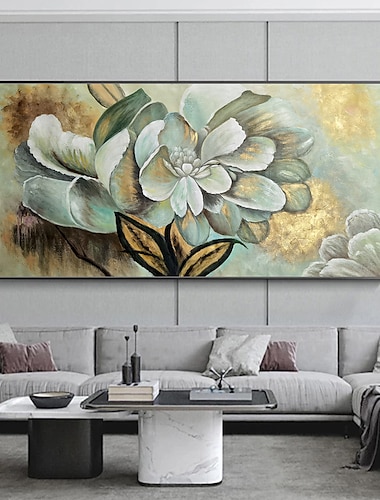  pictură în ulei realizată manual mintura pe pânză decor de artă de perete imagine abstractă modernă cu flori pentru decor interior pictură rulată fără rame, neîntinsă