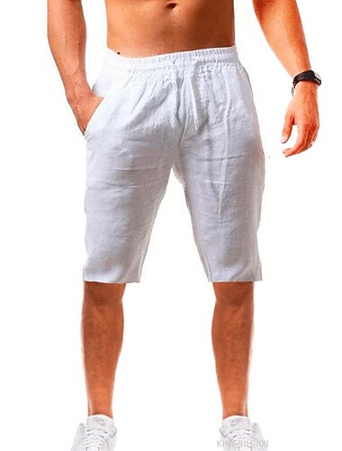  Herren Shorts Kurze Hosen Sommer-Shorts Strandshorts Kurze Hosen Kordelzug Glatt Yoga Geschäft Strand Hawaiianisch Brautkleider schlicht Schwarz Weiß