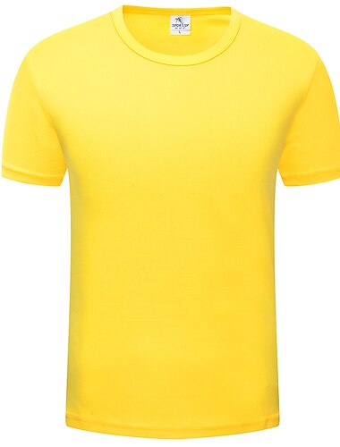  Herren Kurzarm Rundhalsausschnitt Sommer Einfarbig Sportlich Schwarz Weiß Gelb Top T-Shirt für Herren