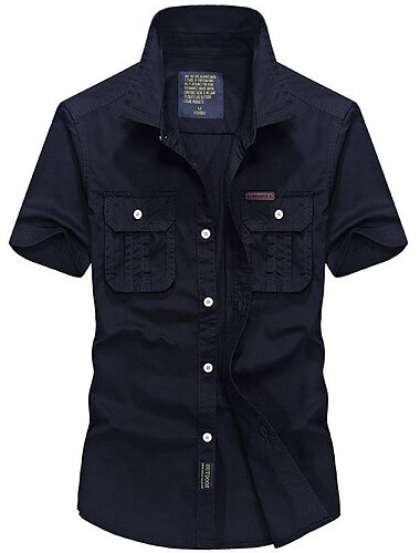  Herren Hemd für Wanderer Taktisches Militärhemd Kurzarm Hemd Shirt Außen Atmungsaktiv Rasche Trocknung Leicht Sommer Polyester Armeegrün Blau Kaki Camping / Wandern / Höhlenforschung