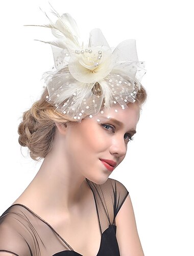  Fascinators kentucky derby cappello copricapo organza poliestere / poliammide cappello a secchiello festa vacanza melbourne cup cocktail royal astcot con piume minispot copricapo