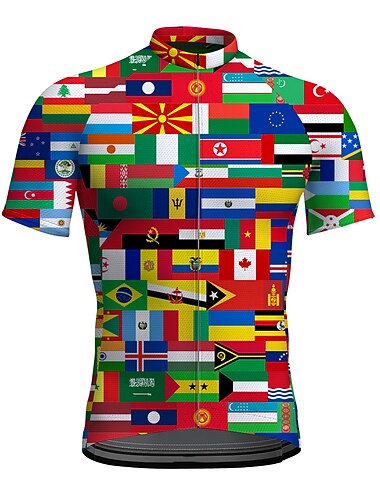  Herren Radtrikot fahrradbekleidung Fahrradtrikot Kurzarm Fahhrad Trikot Shirt mit 3 Gesäßtaschen MTB Mountain Rennrad Atmungsaktiv Schnelltrocknend Feuchtigkeitsableitung Reflexstreiffen Rot Grün