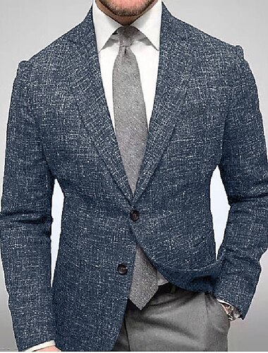  giacca blazer leggera casual da uomo cappotto con revers a punta giacca elegante vestibilità regolare blu primavera autunno 2024