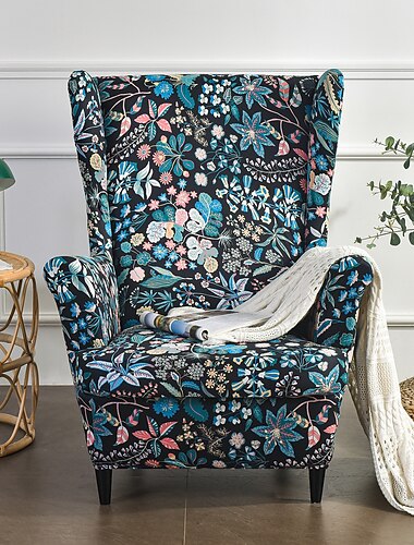  siipituoli slipcover spandex kangas sohva päälliset wingback nojatuoli istuintyynyn päällinen kukkakuvioinen kalustesuoja olohuoneeseen