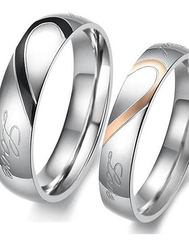  Ανδρικά Γυναικεία 2 τεμ Μανικετόκουμπα Δαχτυλίδια Ζευγαριού Δαχτυλίδι Δαχτυλίδι αρραβώνων Γάμου Πάρτι Δίχρωμο κυρίες Απλός Ασημί