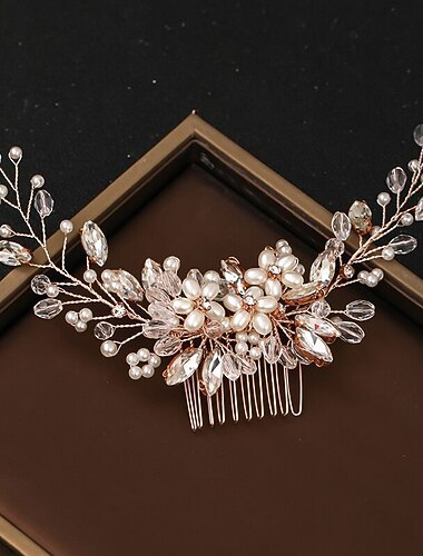  Hiusten kaltaiset Pään koriste Hiustarvikkeet Tekohelmi Tekojalokivi Häät Juhlat Häät Morsius Kanssa Tekohelmi Kristallit / Strassit Päähine Päähineet