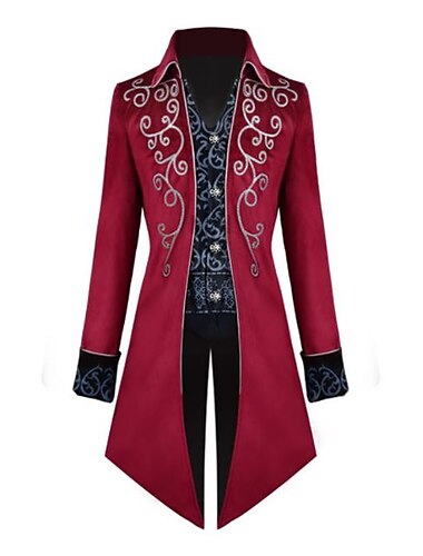  Vintage Mode Party Mantel Maskerade Trenchcoat Ren Faire Prinz Pestdoktor Edelmann Einfarbig Herren königlich Steampunk Halloween Karneval Maskerade Party Halloween Erwachsene Mantel