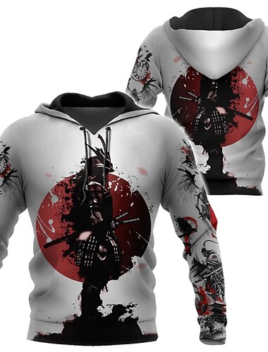  Homme Graphique Guerrier viking Armure Viking Sweat à capuche Sweats à capuche Sweatshirt Vêtements de sport Occasionnel Grand et Long manche longue À capuche Occasionnel Quotidien Fête Gris À lacets