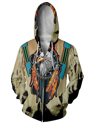  Herren Stammes Hoodie Sweatshirt Kapuze Hoodies Pullover Sweatshirt mit Kapuze Mit Kapuze Vintage Reißverschlussabschnitt 1 Reißverschluss 10 Designer