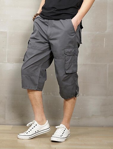  Herren Cargo Shorts Kurze Hosen Kurze Hose für Wanderer Multi Pocket Schwarz Grün