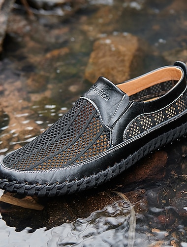  Atmungsaktive Schlupfschuhe aus Mesh für Herren – strapazierfähige, wasserdichte Freizeit-Halbschuhe für Komfort im Freien und im Alltag