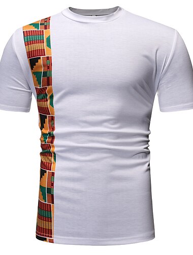  Couple Homme Femme Manches Ajustées Tenues Africaines Modernes Impression africaine Dashiki Mascarade Adultes Tee-shirt Soirée