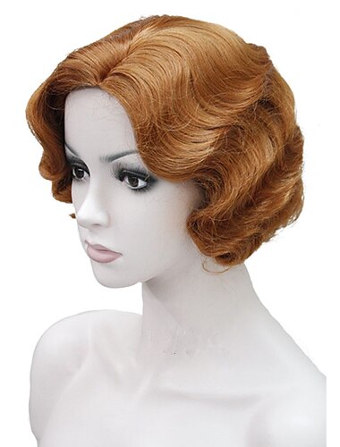  フラッパーウィッグ 1920年代 フラッパーヘアスタイルウィッグ 女性用フィンガーウェーブ レトロスタイル ショート合成ウィッグ コスプレ ハロウィンウィッグ