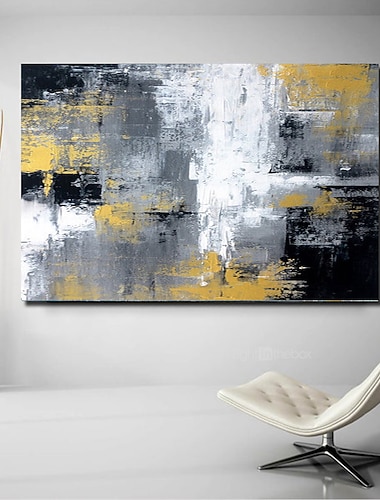  Hang-Ölgemälde Handgemalte Horizontales Panorama Abstrakt Landschaft Modern Fügen Innenrahmen