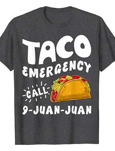  Cinco de Mayo Fiesta Taco-Notruf 9 Juan Juan T-Shirt-Ärmel Fitness-Top Zurück zur Schule Muster Unabhängigkeitstag von Mexiko Tag der Toten Für Paar Herren Damen Erwachsene Mexikos Unabhängigkeitstag