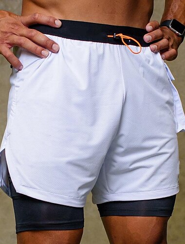  Per uomo Boxer da mare Pantaloncini da mare Asciugatura rapida Leggero Boxer da surf Costume da bagno Con tasche Fodera di compressione A cordoncino Nuoto Surf Spiaggia Sport acquatici Tinta unita