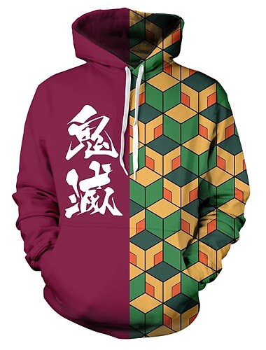  Tomioka Giyuu Felpa con cappuccio Cartone animato Manga Manga 3D Harajuku Grafica Kawaii Per Da coppia Per uomo Per donna Per adulto Ritorno a scuola Stampa 3D