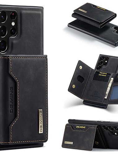  サムスンギャラクシーS24/S23/S22/S21/S20プラスウルトラ A14/A54 Note 20ウルトラ/10プラス A73/A33/S25ウルトラ用のハンドバッグウォレット電話ケース – リングホルダーとクロスボディストラップ付き TPU PUレザー