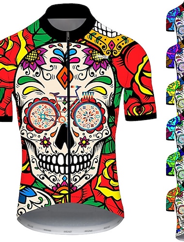  Hombre Maillot de Ciclismo Manga Corta Bicicleta Maillot Camiseta con 3 bolsillos traseros MTB Bicicleta Montaña Ciclismo Carretera Ciclismo Transpirable Secado rápido Resistente a los UV Amarillo